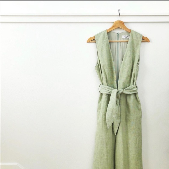 Sage Pants - Sage The Label Green Deep V Jumpsuit Jumper